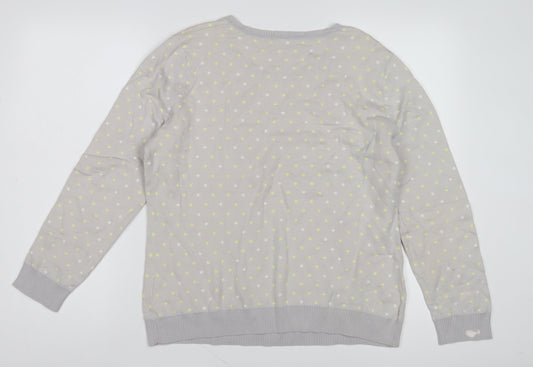 Cotswold Collections Women’s Grey Polka Dot Pullover Jumper - Medium