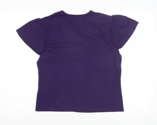 Precis Petite Women's Purple Scoop Neck Top M
