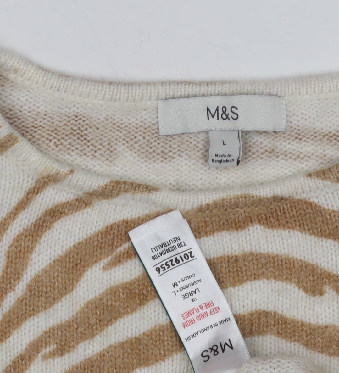 Marks and Spencer Women's Beige Animal Print Pullover, L