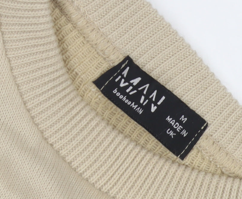 Close-up detail of boohooMAN Men's Beige M jumper