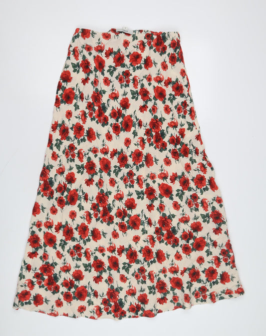 Marks and Spencer Women's Floral A-Line Midi Skirt Size 10