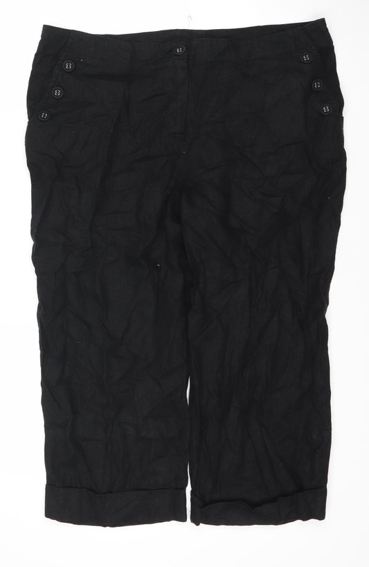 Epilogue Women's Black Linen Trousers Size 16