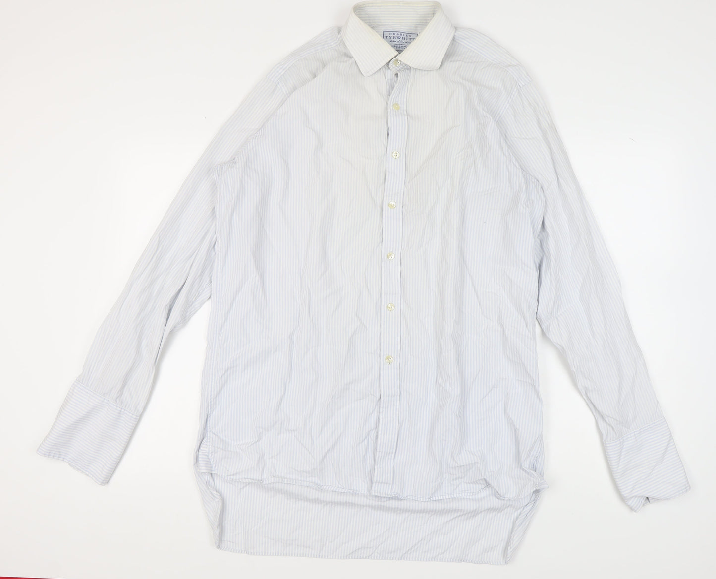 Charles Tyrwhitt Men's Blue Pinstripe Dress Shirt 16