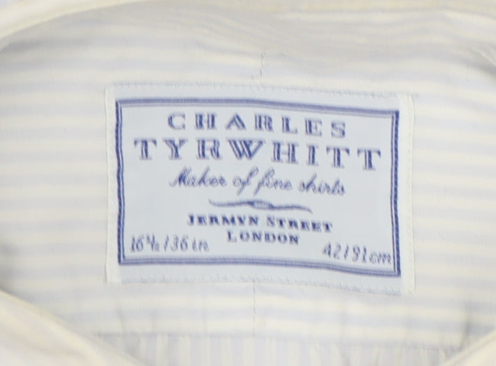 Charles Tyrwhitt Men's Blue Pinstripe Dress Shirt 16