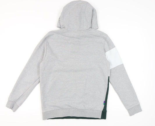 HAZZYS Men's Grey Green Striped Pullover Hoodie