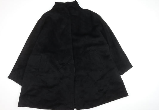 Jaeger Women's Black Wool Coat, L, Mid-Length