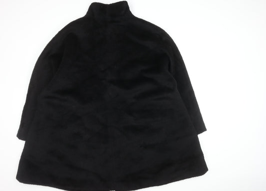 Jaeger Women's Black Wool Coat, L, Mid-Length