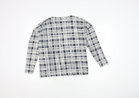 Jaeger Women's XS Blue Geometric Long Sleeve Top