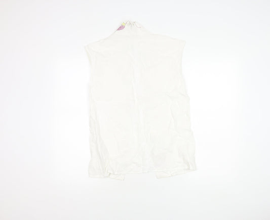 Whistles Women's White Floral Linen Blouse, Size 10
