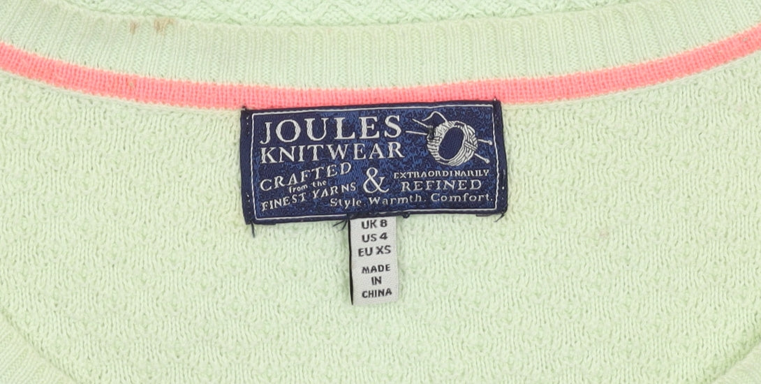 Joules Women's Green Knit Jewel Jumper Size 8