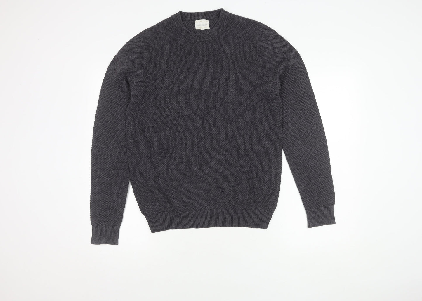 Howick Men's Grey Cotton S Pullover Jumper