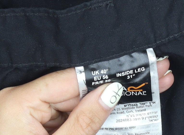 Regatta Men's Black Cargo Trousers, Size Large