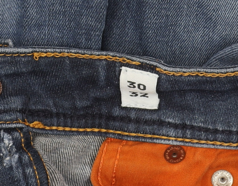 JACK & JONES Men's Blue Straight Jeans 30W 32L