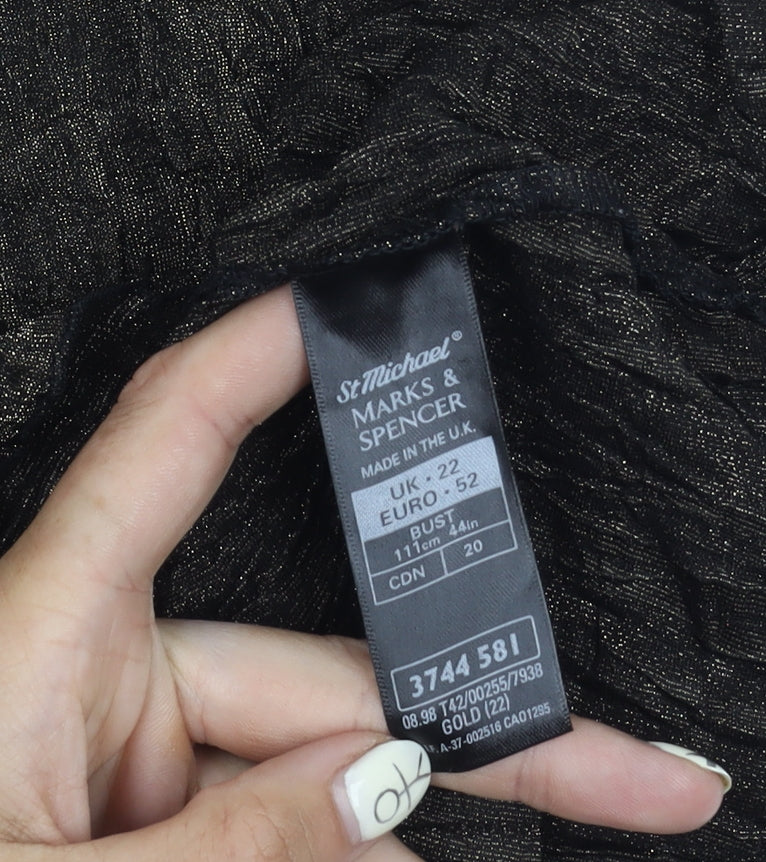 Marks and Spencer Gold Women's Tank Top Size 22