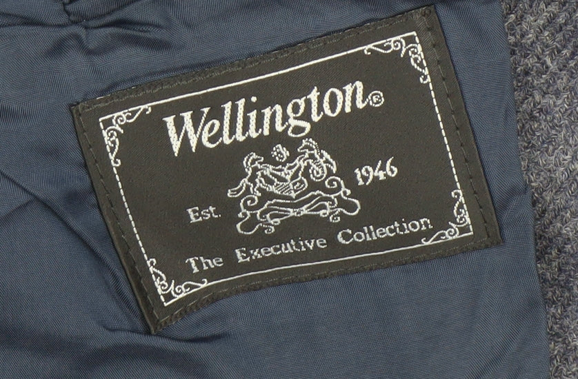 Additional view of Wellington Men's Grey Wool Blazer, 42R, Classic Style