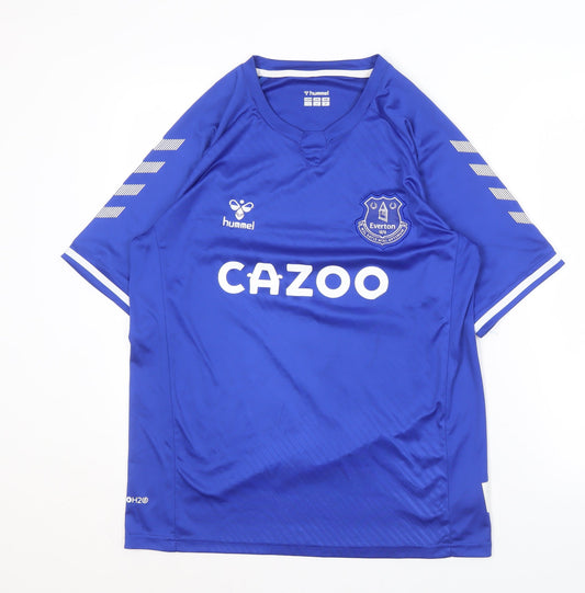 Hummel Men's Blue Football Jersey, Size L, Short Sleeve