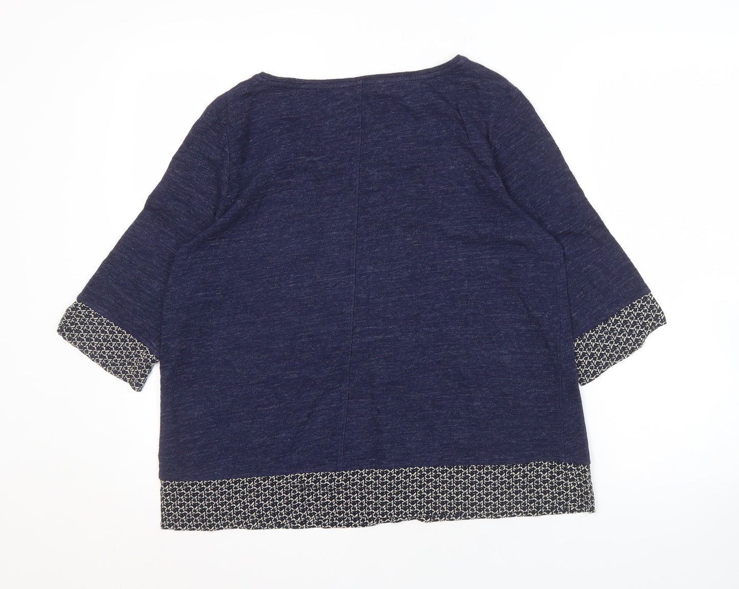 White Stuff Women's Blue Tunic, Size 14, Casual 3/4 Sleeve