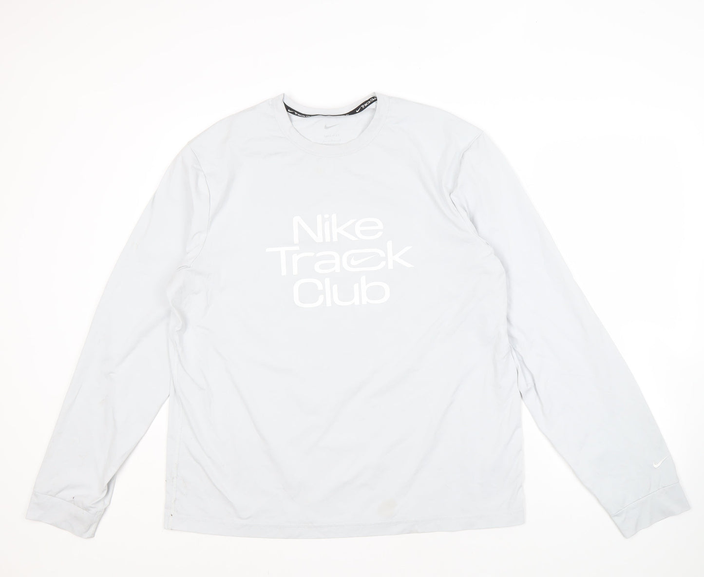 Nike Men's White Long Sleeve Track T-Shirt L