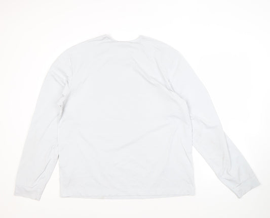 Nike Men's White Long Sleeve Track T-Shirt L