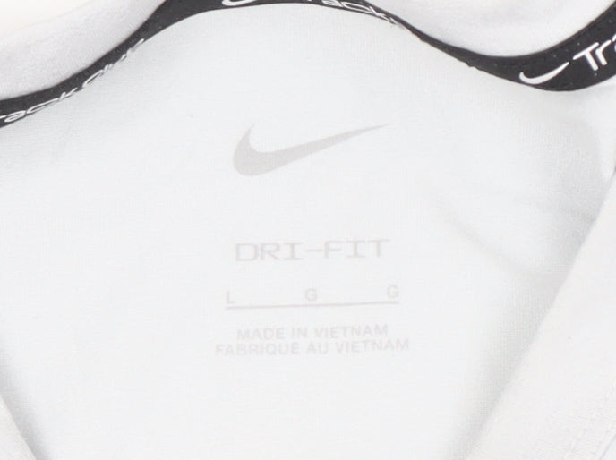 Nike Men's White Long Sleeve Track T-Shirt L