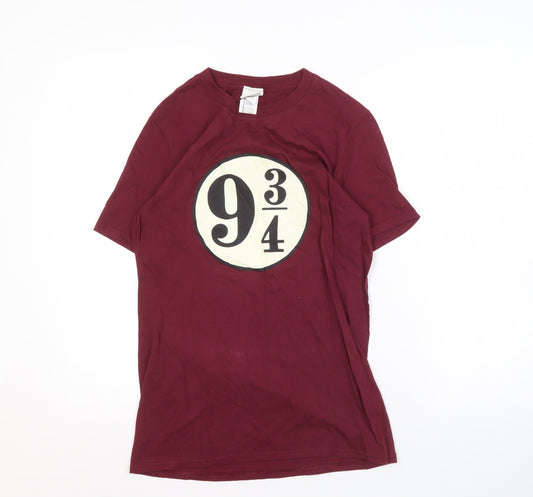 Harry Potter Men's Red T-Shirt Small, Movie Graphic