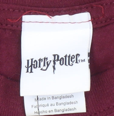Harry Potter Men's Red T-Shirt Small, Movie Graphic