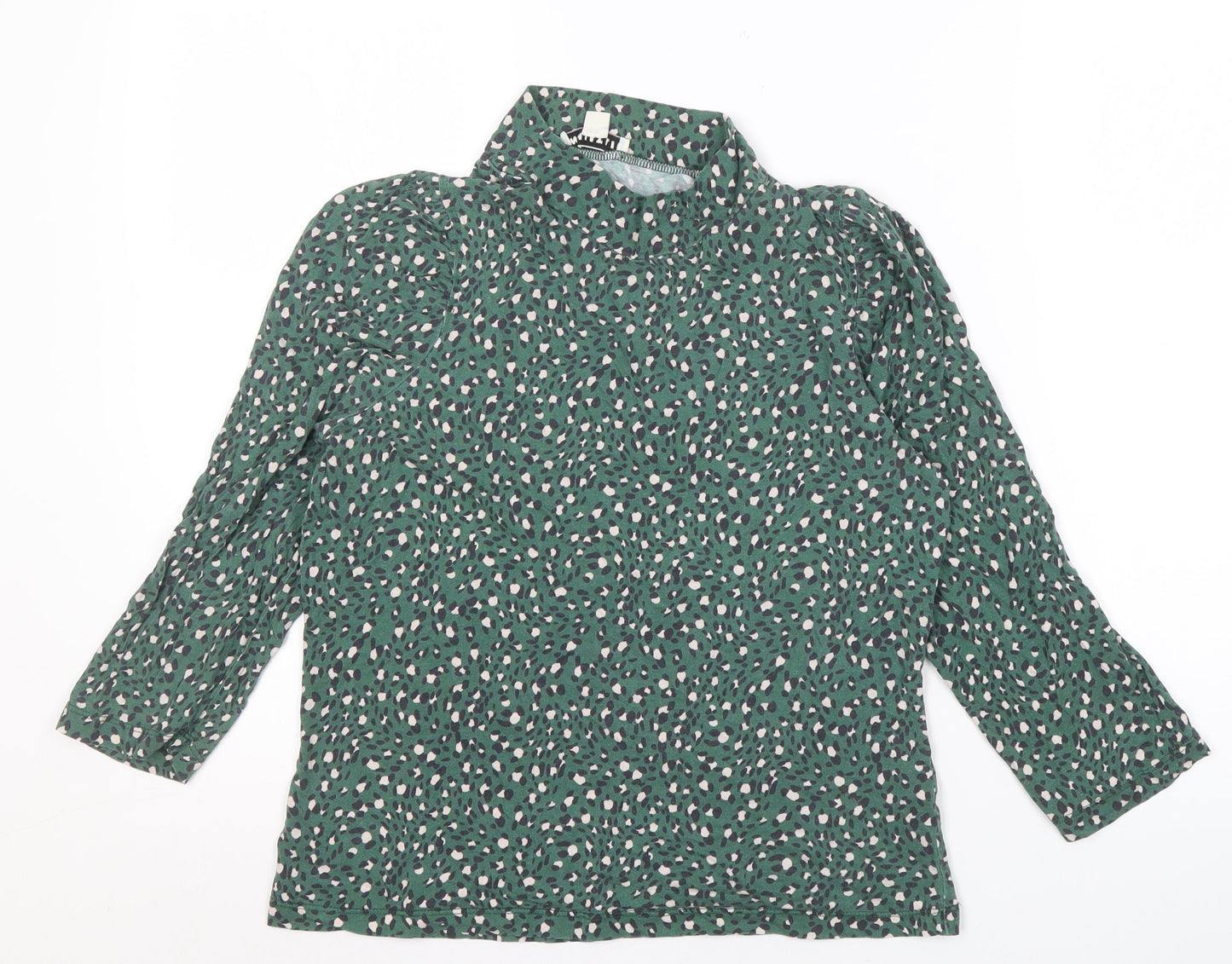 Whistles Women's Green Animal Print High Neck Top