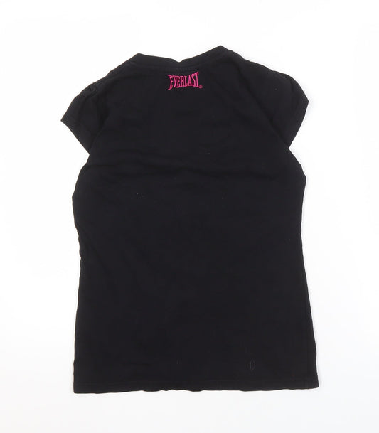 Everlast Women's Black V-Neck T-Shirt Size 8