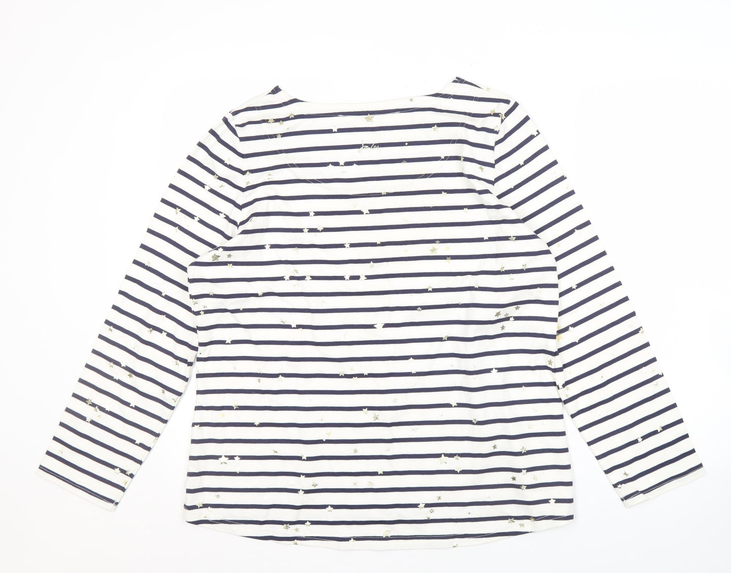 Joules Women’s White Striped Boat Neck T-Shirt UK 16
