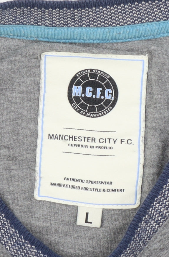 Manchester City F.C. Men's Grey Short Sleeve T-Shirt L
