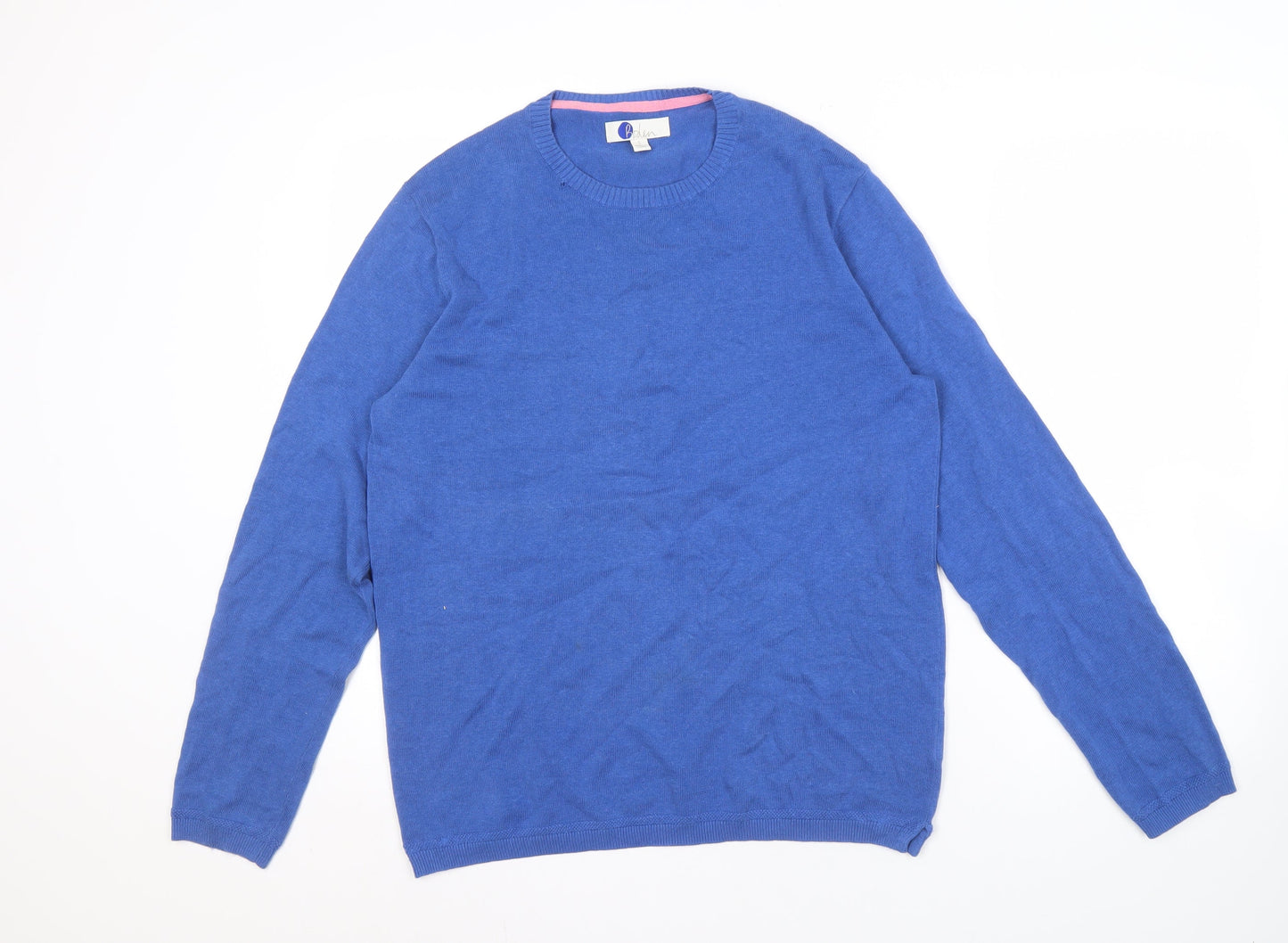 Boden Men's Blue Cotton Jumper, Size S, Crew Neck