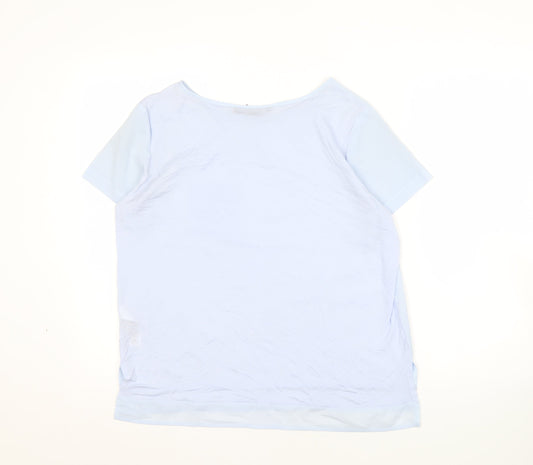 French Connection Women's Blue Boat Neck T-Shirt M