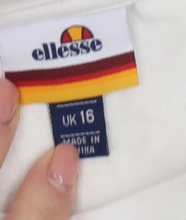 Ellesse Women's White T-Shirt Size 16 Casual Wear
