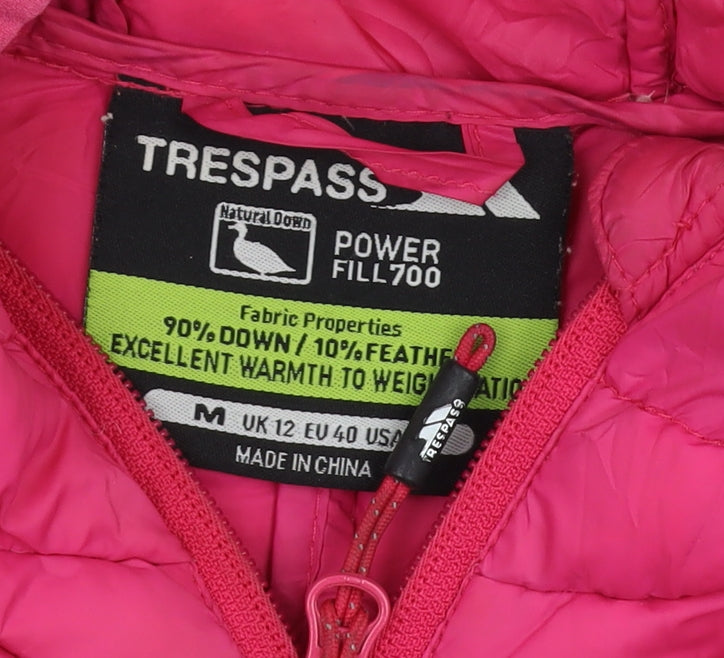 Trespass Women's Pink Puffer Jacket M Winter Casual