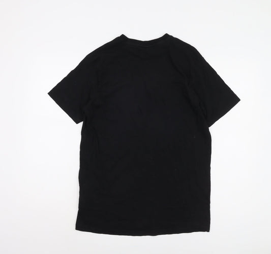 Fila Men's Black Cotton T-Shirt - Size S Crew Neck