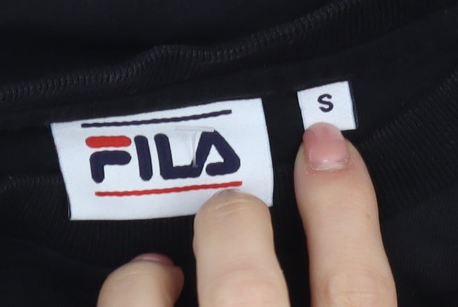 Fila Men's Black Cotton T-Shirt - Size S Crew Neck