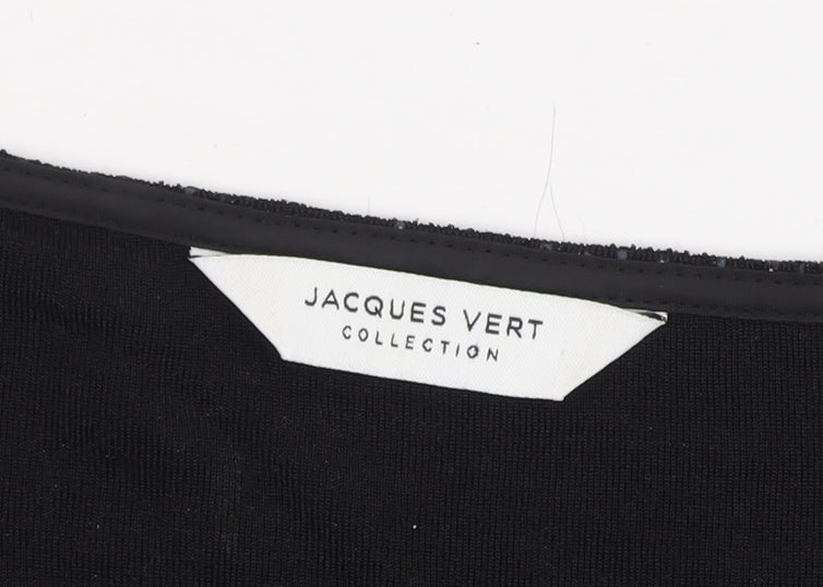 Jacques Vert Women's Black V-Neck Wrap Blouse Size L