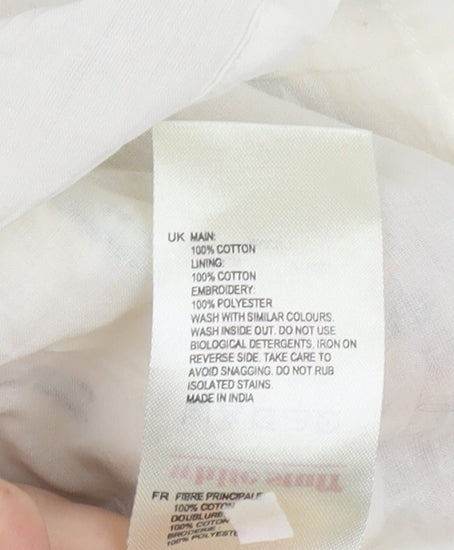 White Stuff Women's Multicolour Embroidered Skirt, Size 14