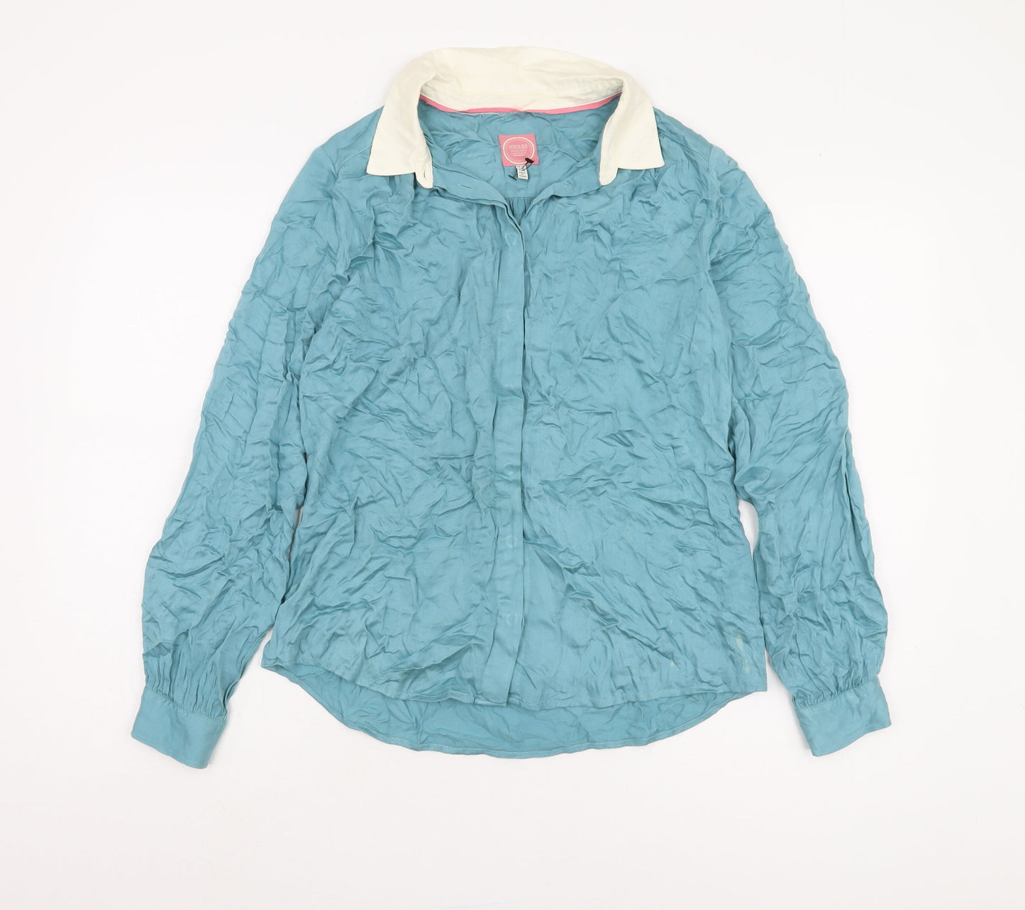 Joules Women's Blue Button-Up Shirt Size 12