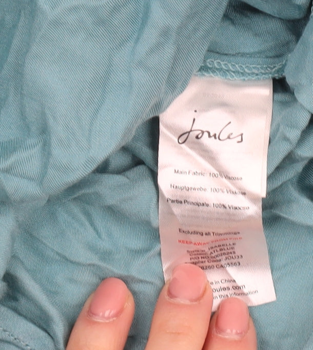 Joules Women's Blue Button-Up Shirt Size 12