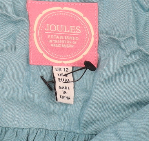 Joules Women's Blue Button-Up Shirt Size 12