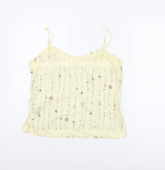 Fat Face Yellow Women's Silk Top Size 16 - Summer Casual