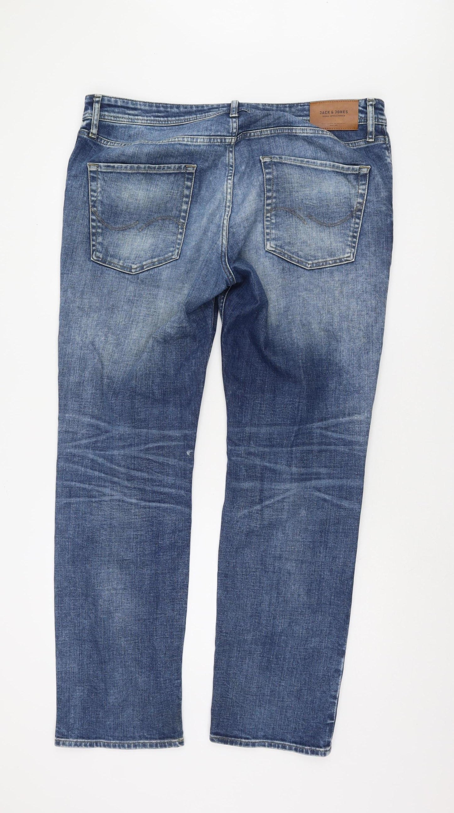 Jack & Jones Men's Blue Straight Jeans Size 38