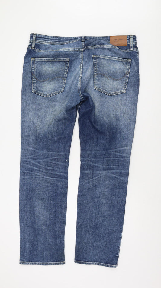 Jack & Jones Men's Blue Straight Jeans Size 38