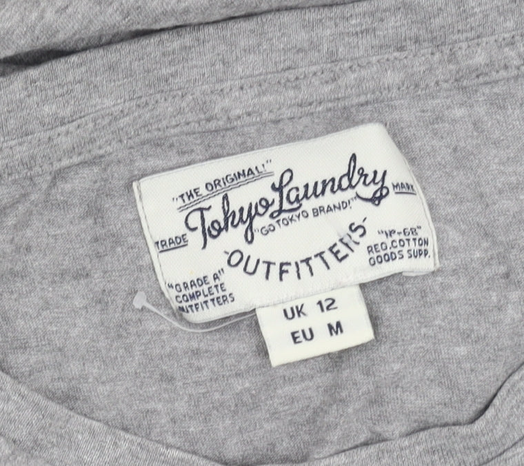 Tokyo Laundry Women's Grey Crew Neck T-Shirt