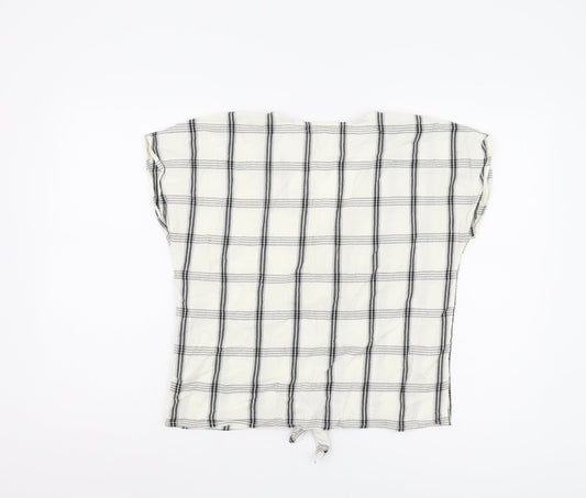 Fat Face Women's White Check Blouse - Size 12
