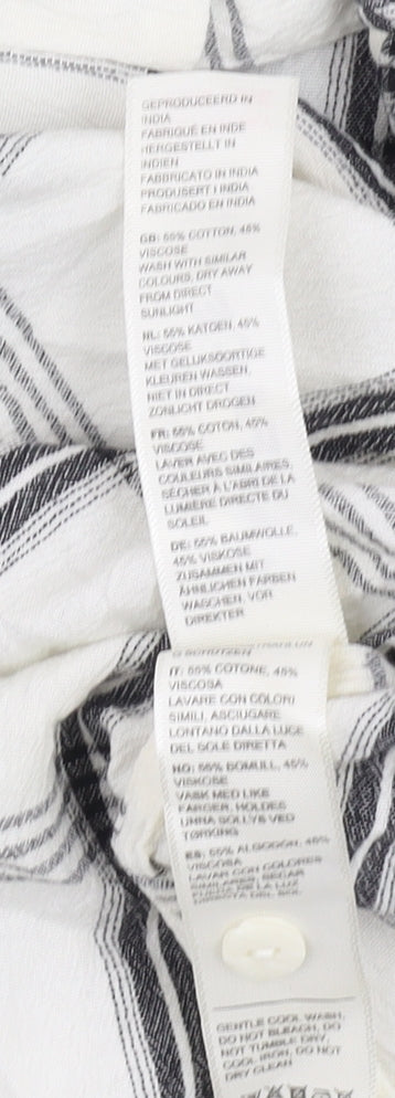 Fat Face Women's White Check Blouse - Size 12