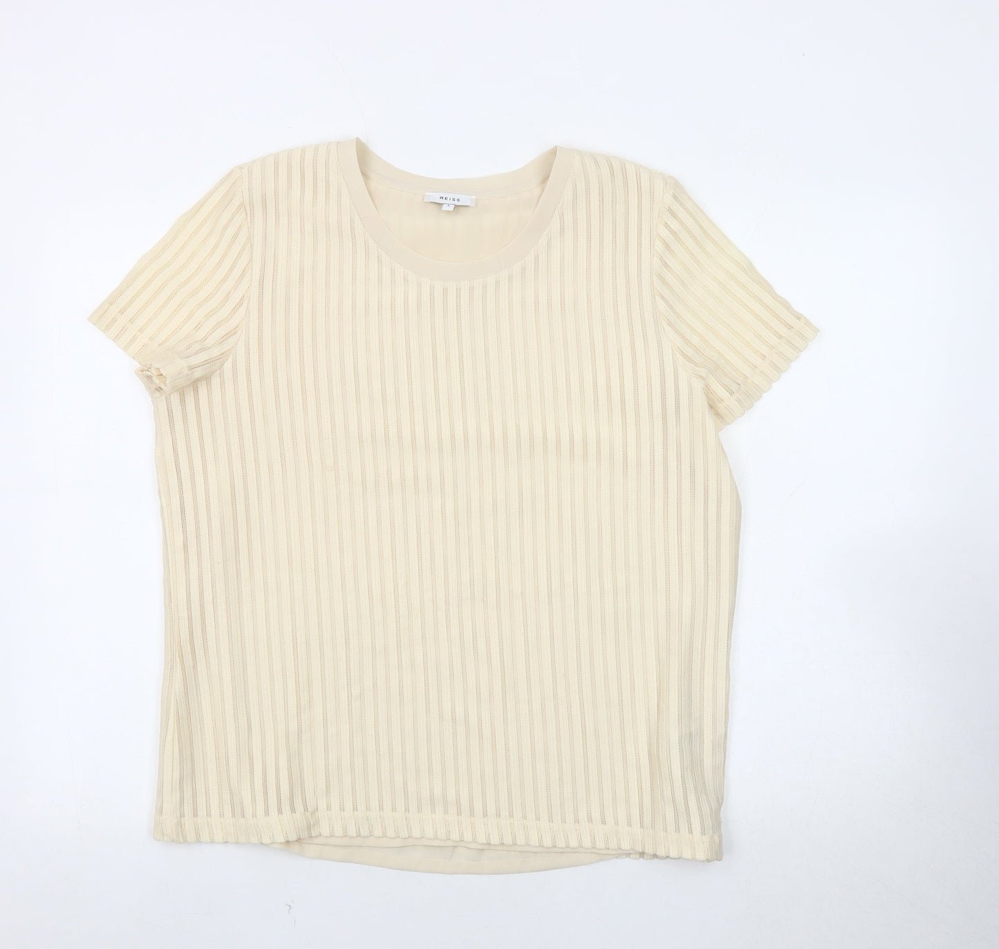 Reiss Women's Beige Short Sleeve T-Shirt