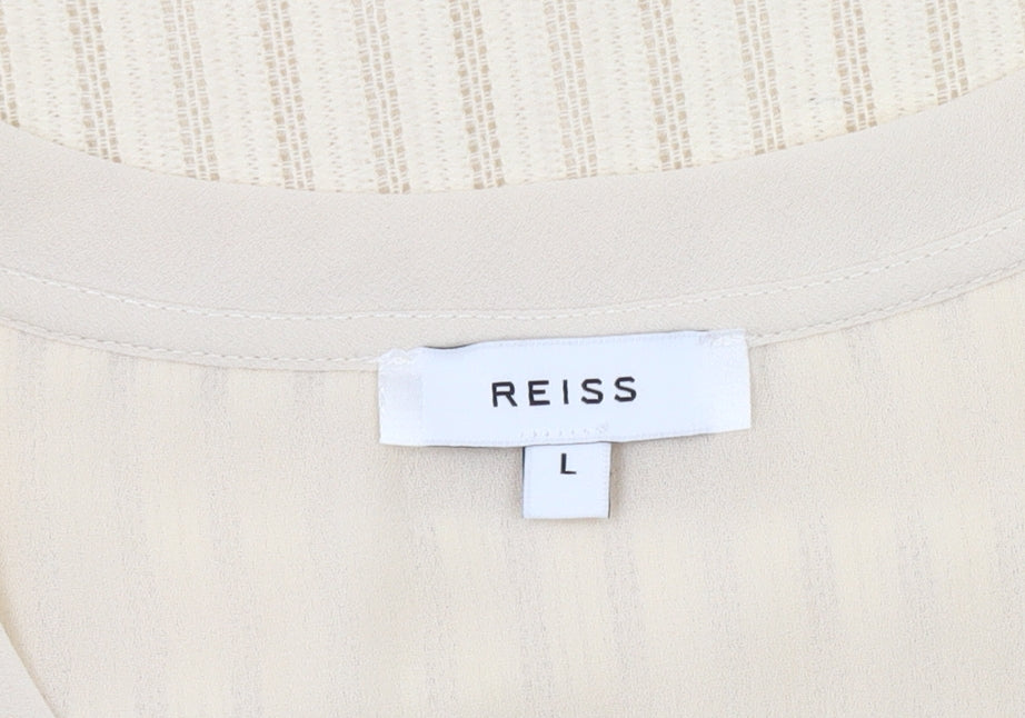Reiss Women's Beige Short Sleeve T-Shirt