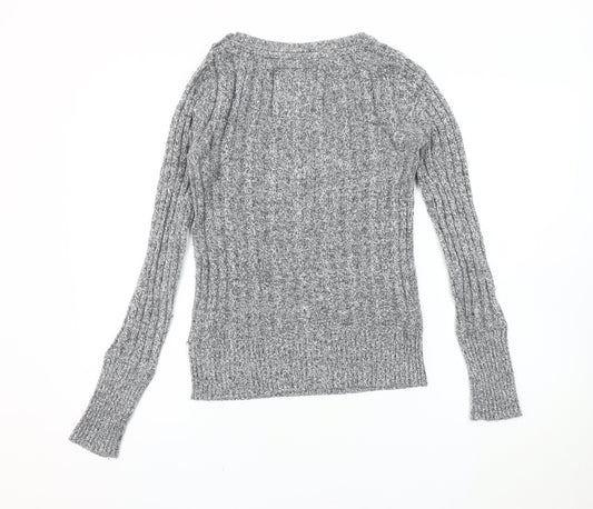 SuperDry Women's Grey XS Cable-Knit Pullover